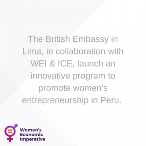 Announcement of a program by the British Embassy in Lima to support women's entrepreneurship in Peru.